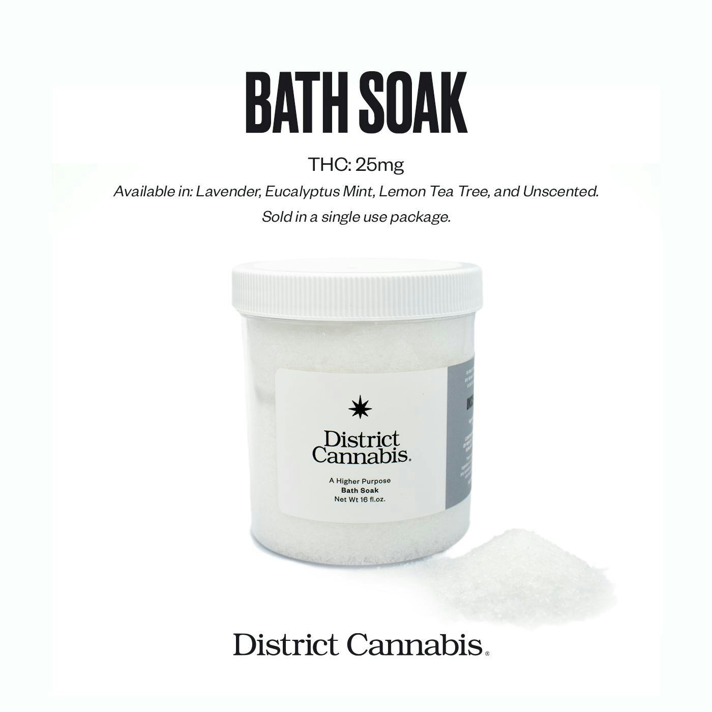 DISTRICT CANNABIS 100MG BATH SALTS - EUCALYPTUS MINT