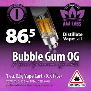 Bubble Gum OG - Indica Distillate Vape Cart | 0.5g