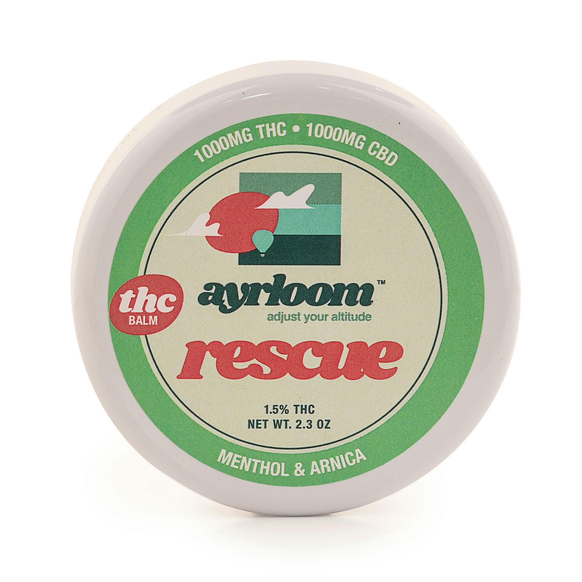 Ayrloom - Rescue 1:1 - 1,000mg THC : 1000mg CBD Balm