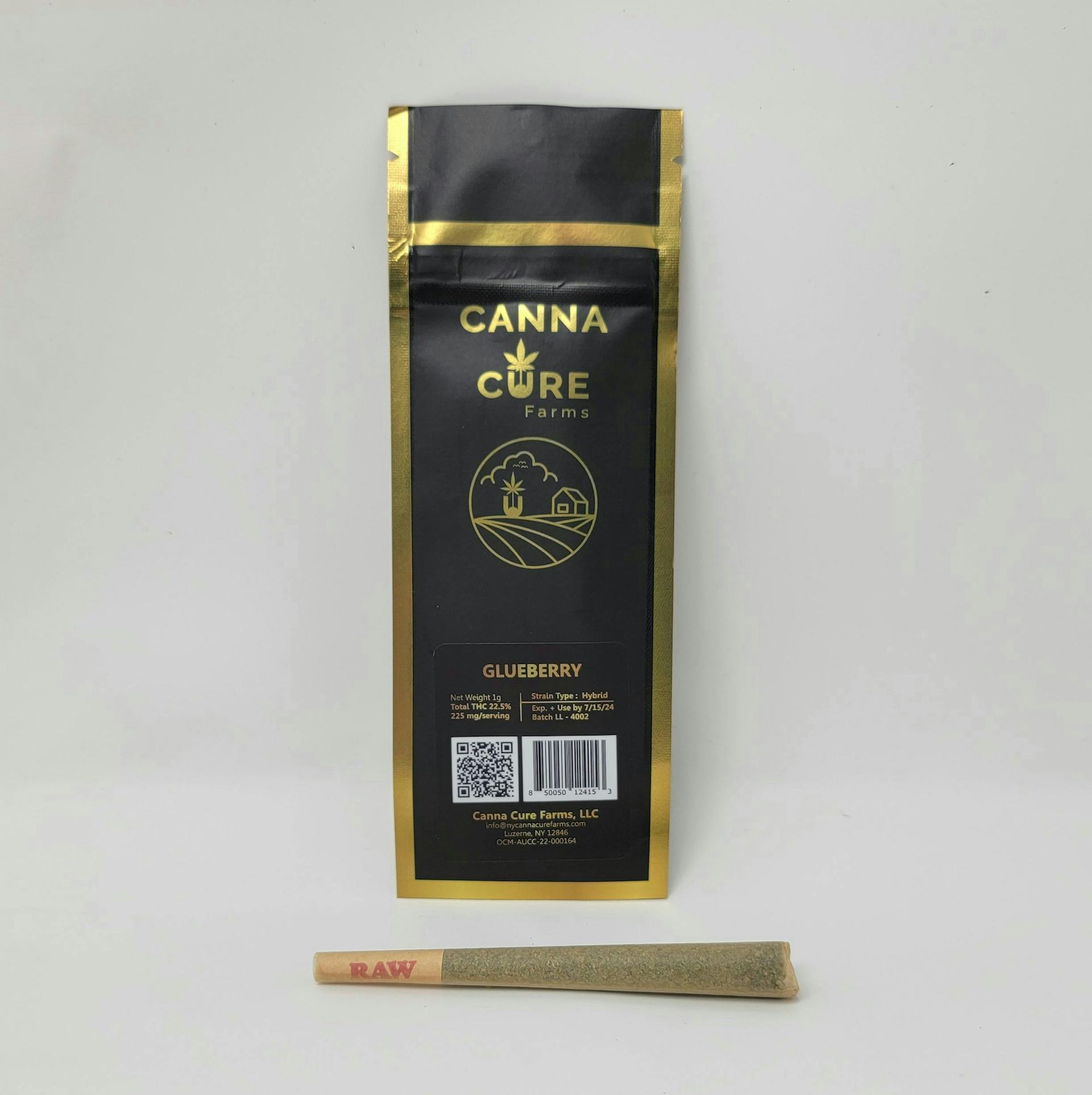 Canna Cure - Glueberry (H) - 22.5% - Pre roll - 1g