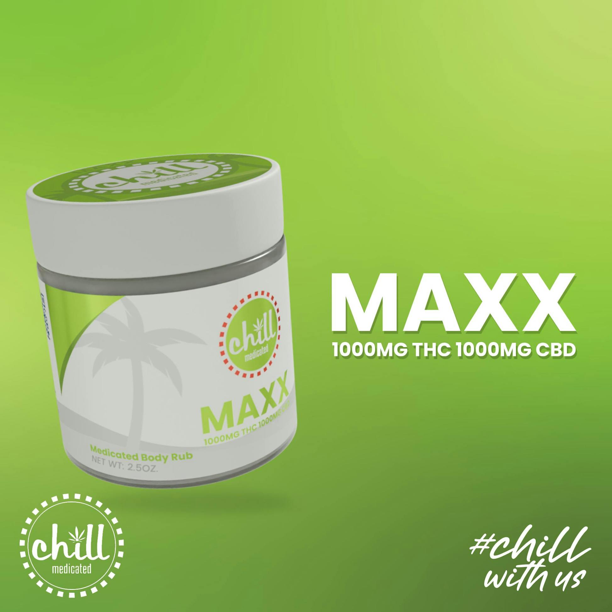 Maxx | 1000MG THC 1000MG CBD Body Rub (100mg)