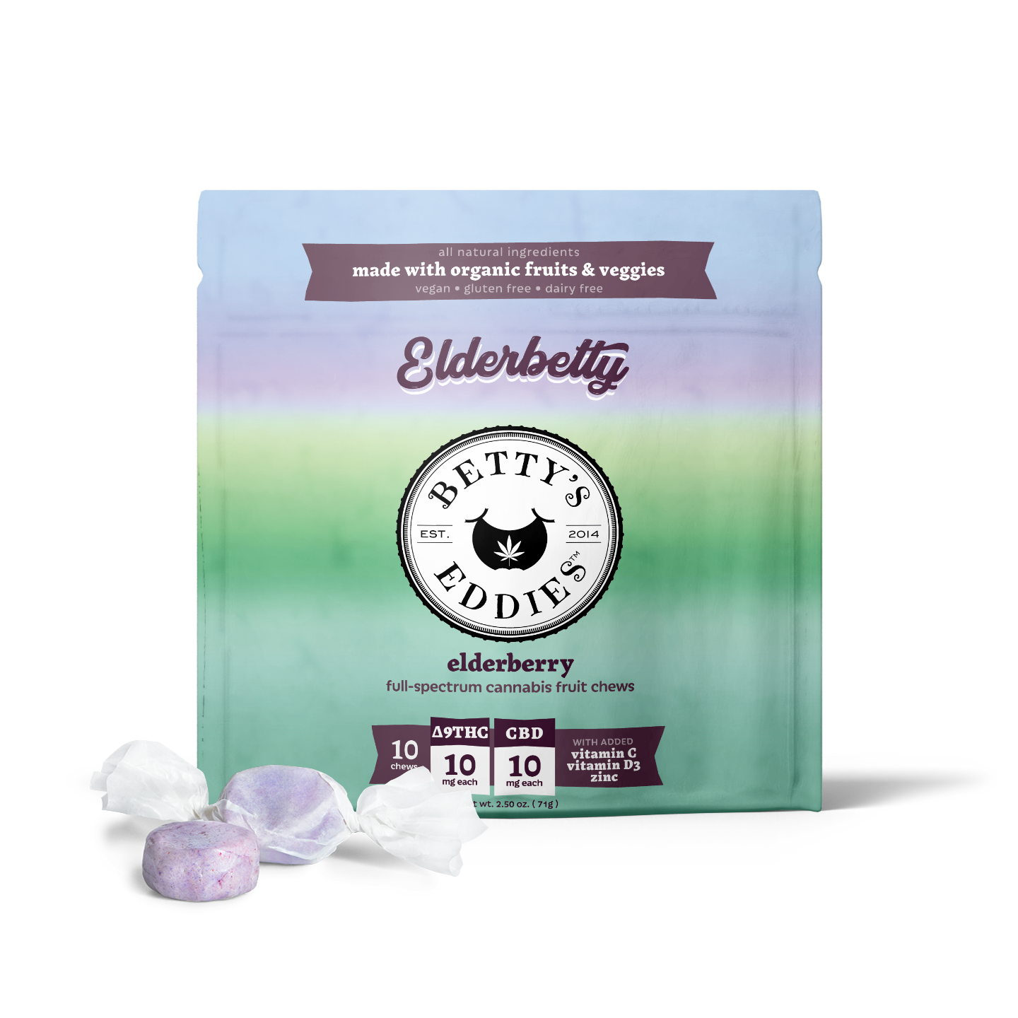 Elderbetty - Elderberry [10pk] (100mg THC/100mg CBD)